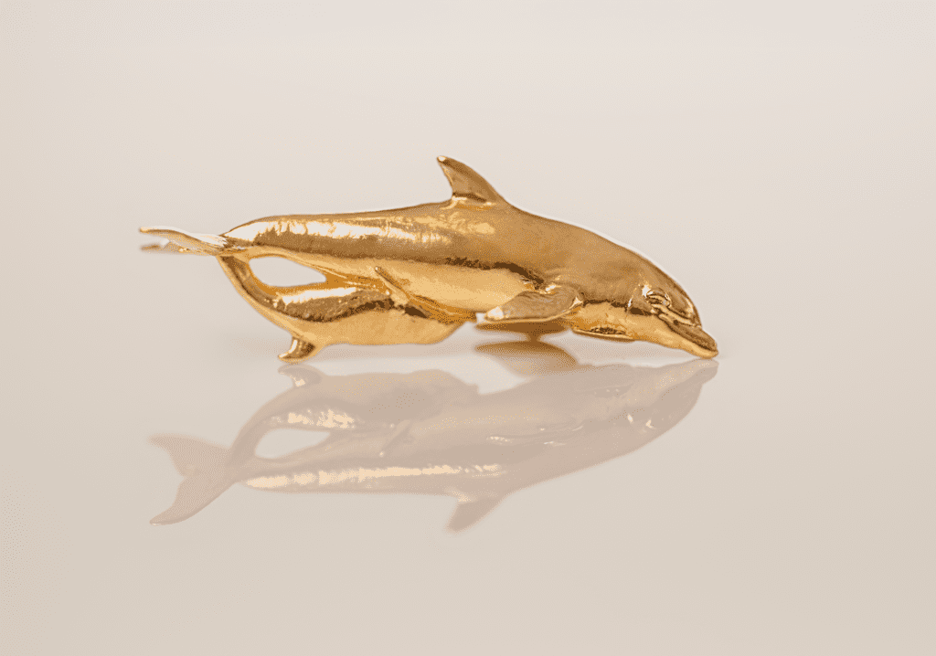 Dolphin with Baby Pendant Jewelry Design | 24k Gold | .9999 Fine Gold - Image 3