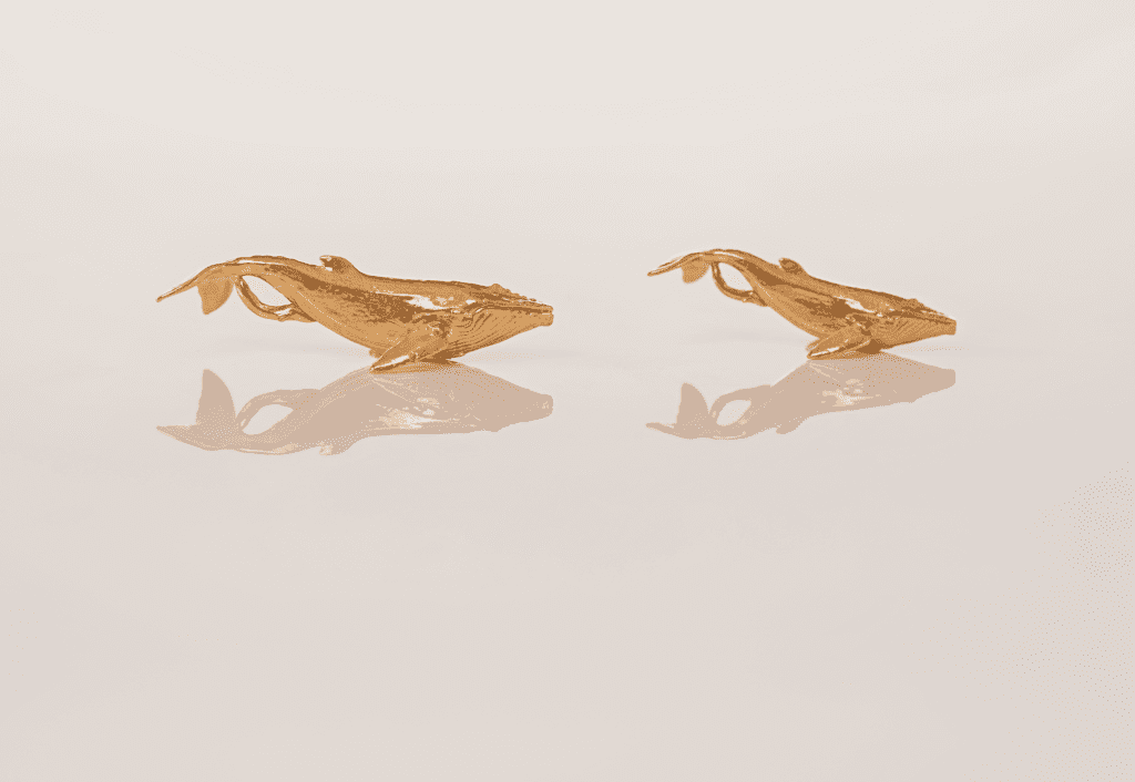 Humpback Whale with Suckerfish Pendant Jewelry Design | 24k Gold | .9999 Fine Gold