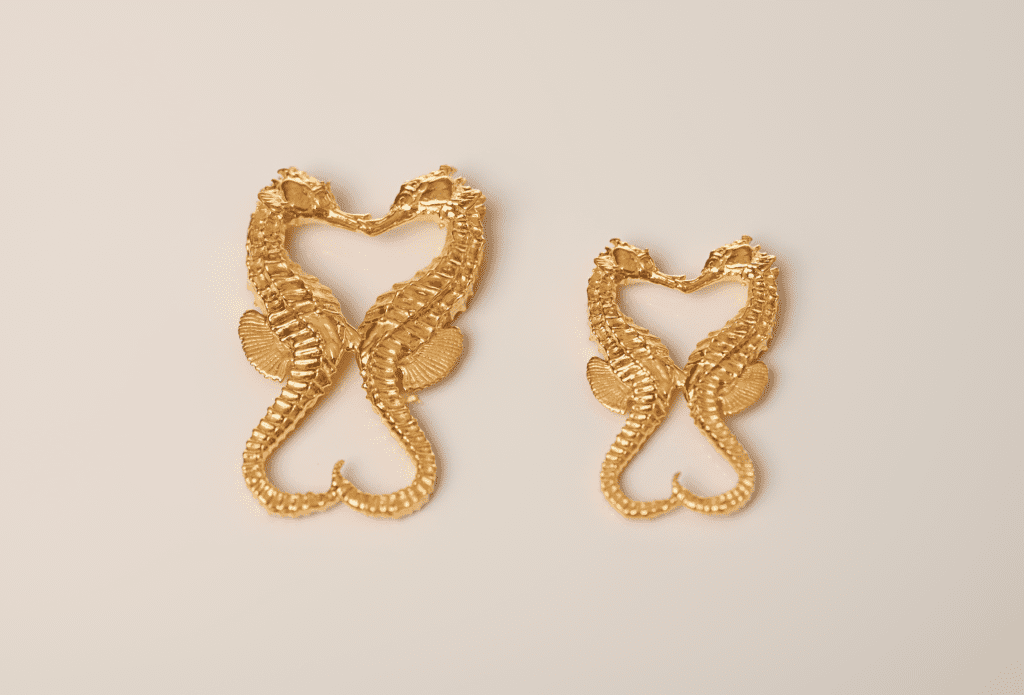 Kissing Sea Horse Pendant Jewelry Design | 24k Gold | .9999 Fine Gold