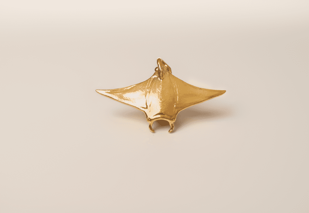 Manta Ray Tail Hanging Pendant Jewelry Design | 24k Gold | .9999 Fine Gold - Image 4