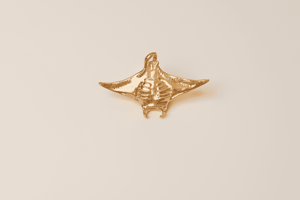 Manta Ray Tail Hanging Pendant Jewelry Design | 24k Gold | .9999 Fine Gold - Image 5