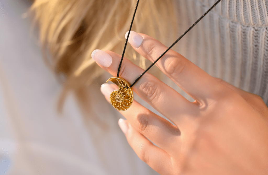 Sliced Nautilus Pendant Jewelry Design | 24k Gold | .9999 Fine Gold - Image 2