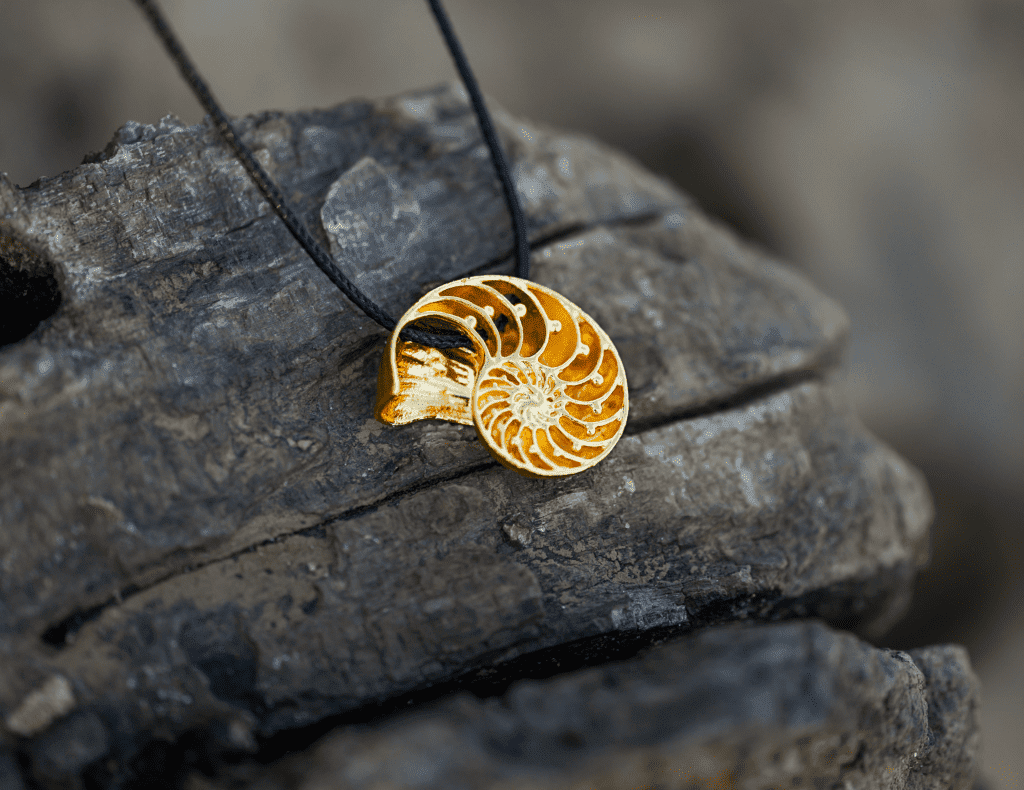 Sliced Nautilus Pendant Jewelry Design | 24k Gold | .9999 Fine Gold - Image 3