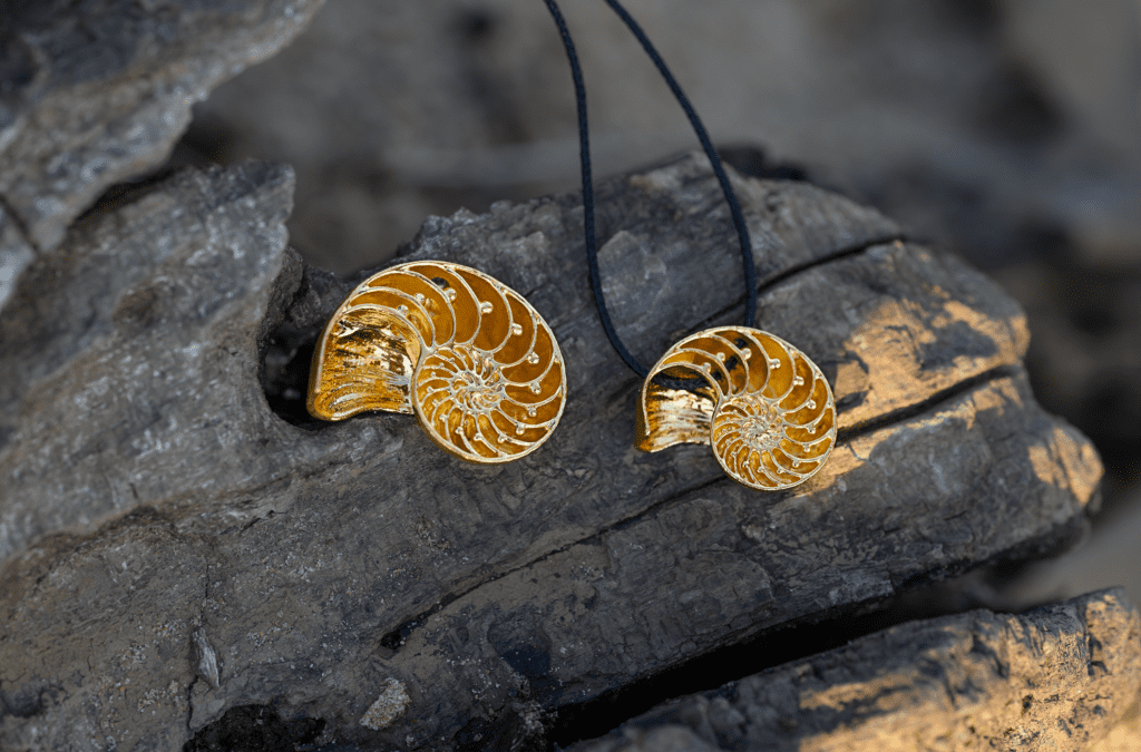 Sliced Nautilus Pendant Jewelry Design | 24k Gold | .9999 Fine Gold