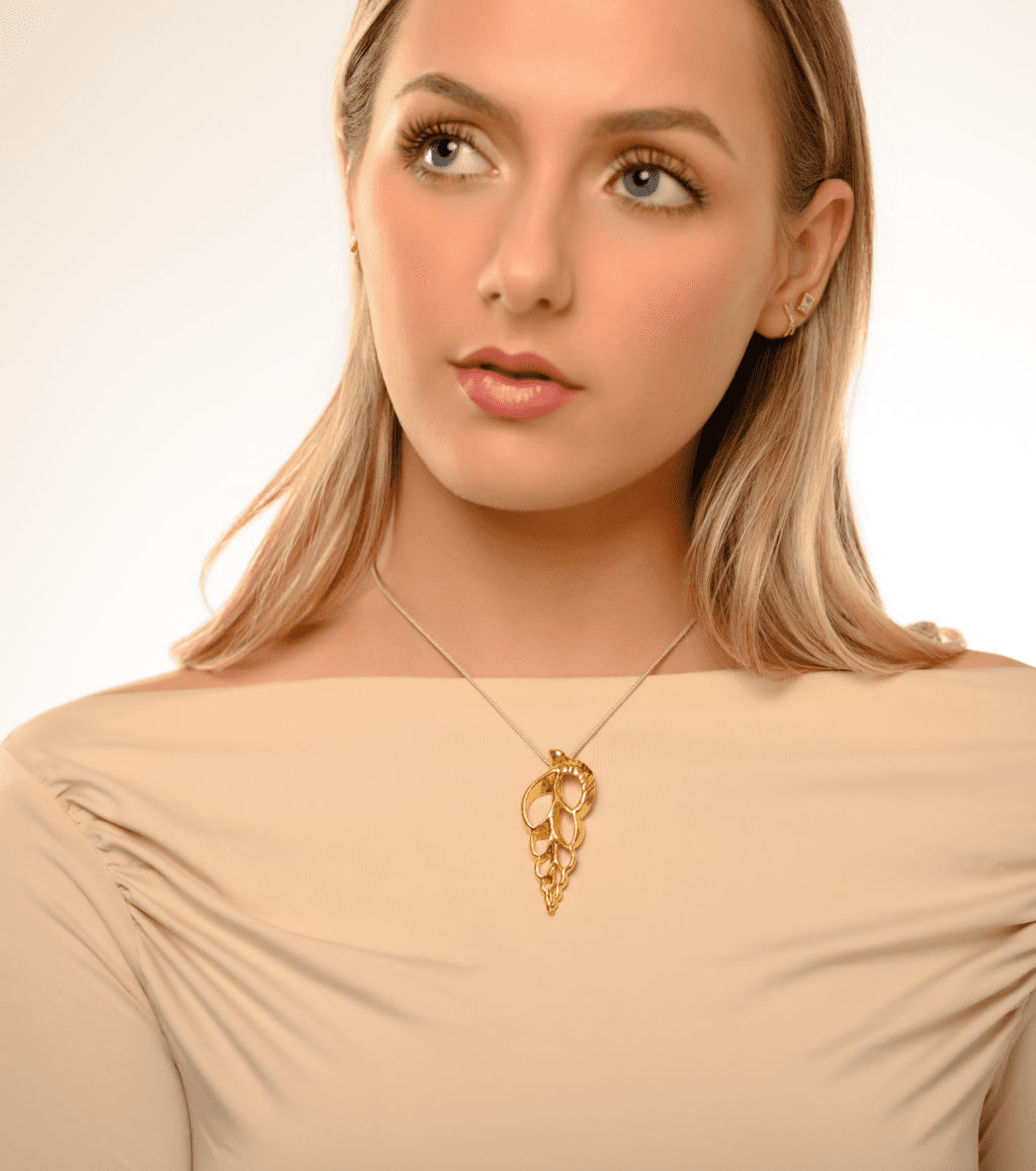 Sliced Shell Pendant Jewelry Design | 24k Gold | .9999 Fine Gold - Image 5