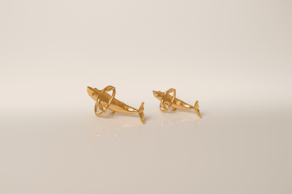 Dolphin Jumping Hoop Pendant Jewelry Design | 24k Gold | .9999 Fine Gold - Image 5