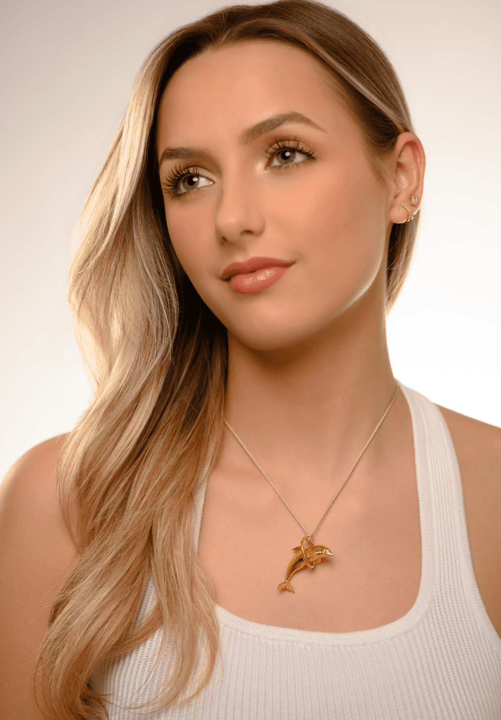 Dolphin Jumping Hoop Pendant Jewelry Design | 24k Gold | .9999 Fine Gold - Image 3