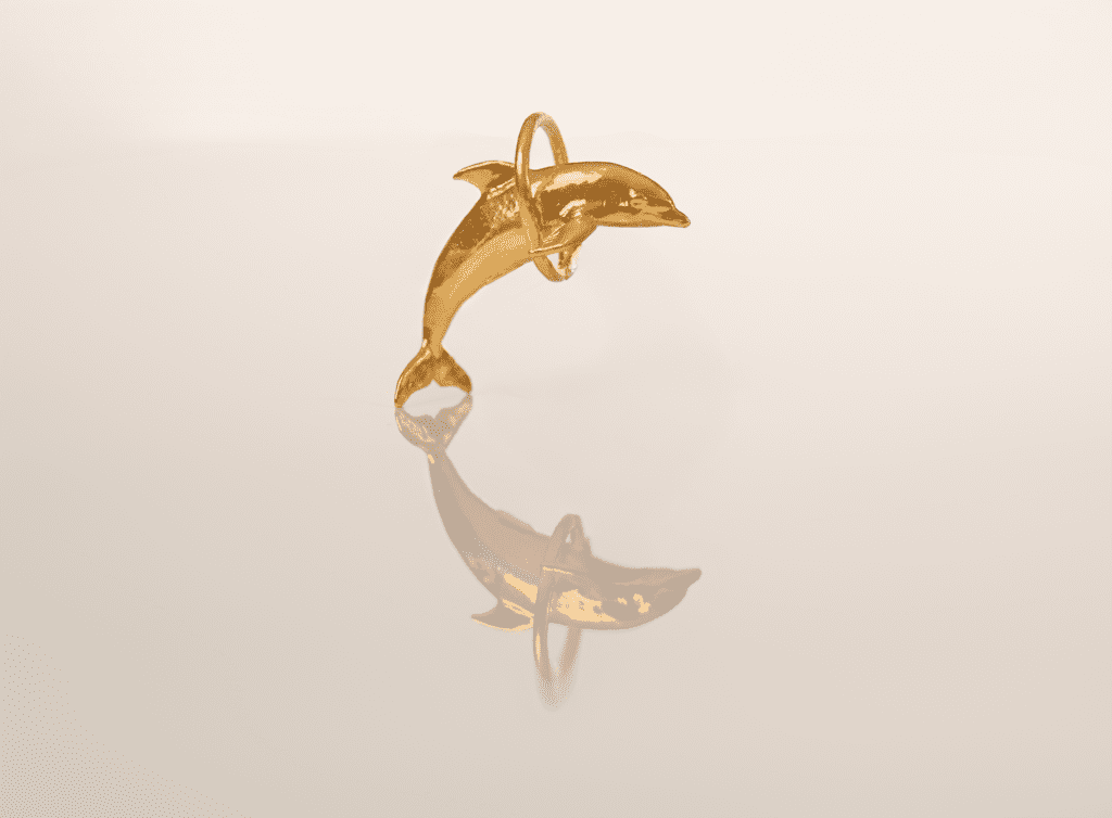 Dolphin Jumping Hoop Pendant Jewelry Design | 24k Gold | .9999 Fine Gold - Image 7